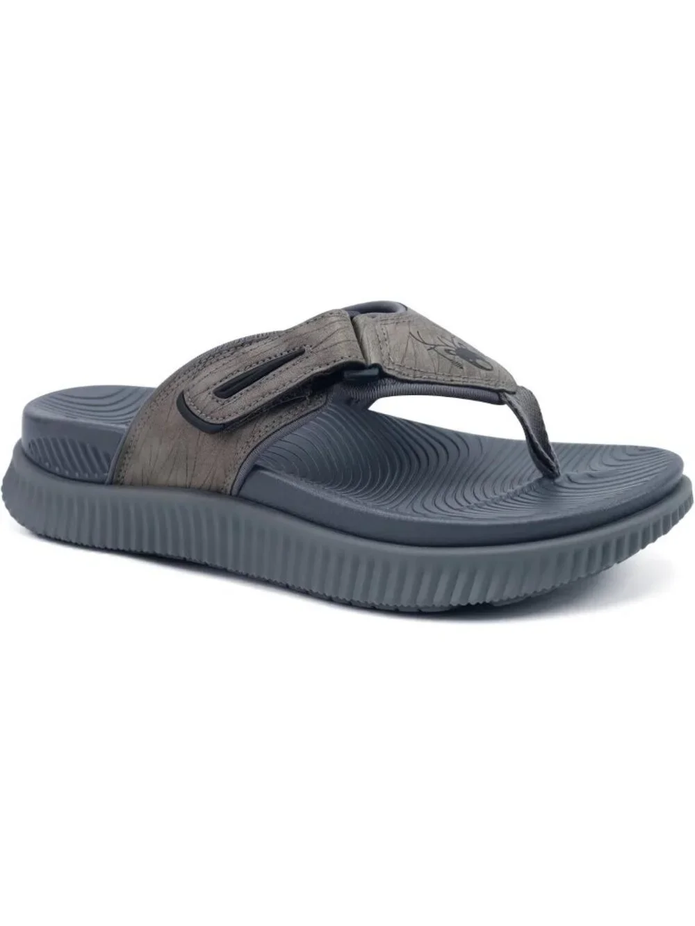 Men's Dark Grey Orthotic Cushion Flip Flops Athletic Recovery Foam Sandal Shoes